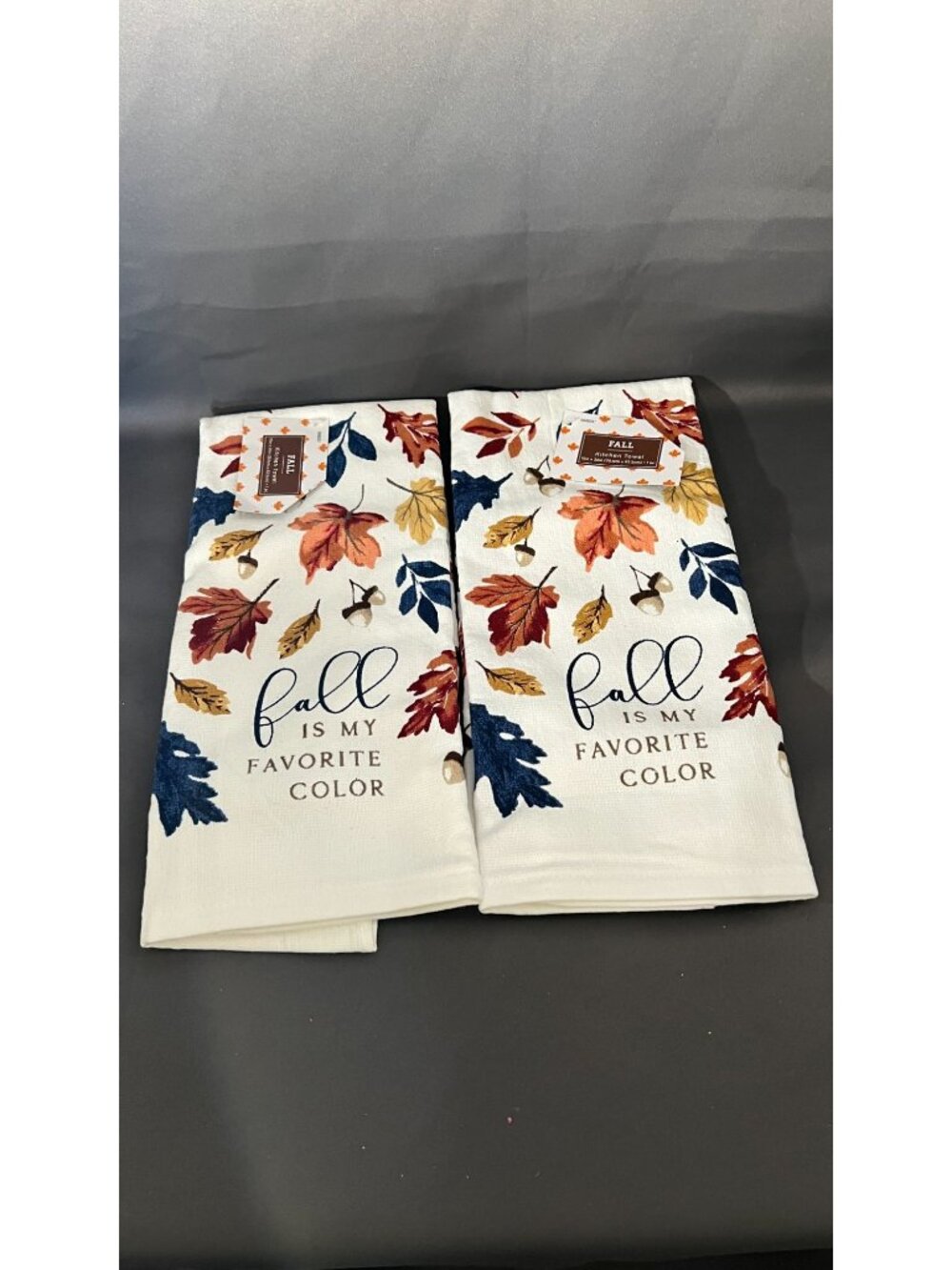 Fall-Themed "Fall Is My Favorite Color" Kitchen Towels Set